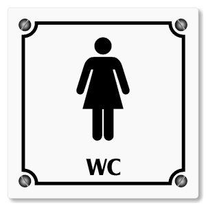 WC ženy, 100x100mm, bílá, Kansas